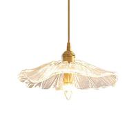 Lampada a Sospensione in Vetro Minimalista Francese a Forma di Foglia di Loto, personalità Creativa, apparecchi di Illuminazione da soffitto con Attacco E27, Lampada a Sospensione per Decorazione