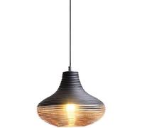 Lampada a sospensione in vetro nero a coste Lampada a sospensione industriale vintage Lampadario in vetro ambrato Lampada a sospensione a soffitto piccola turca per sala da pranzo Cucina ad isola