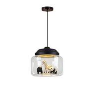 Lampada a sospensione in vetro per animali creativi Cartone animato Lampadario a led decorativo fai-da-te Lampada a sospensione a soffitto Lampada a sospensione per camera dei ragazzi delle ragazze