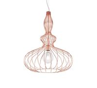 Lampada A Sospensione Industrial-Minimal Clarissa Metallo Oro Rosa 1 Luce E27