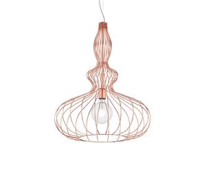 Lampada A Sospensione Industrial-Minimal Clarissa Metallo Oro Rosa 1 Luce E27
