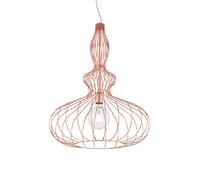 Lampada A Sospensione Industrial-Minimal Clarissa Metallo Oro Rosa 1 Luce E27