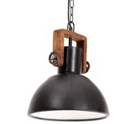 Lampada a Sospensione Industriale 25 W Nera Rotonda 30 cm E27