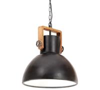 Lampada a Sospensione Industriale 25 W Nera Rotonda 40 cm E27
