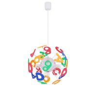 Lampada a sospensione intelligente per la cameretta dei bambini, lampada a sospensione con lettere, lampada per bambini a forma di palla, colorata, controllo app CCT, LED RGB 5W 470Lm, PxH 35x120 cm