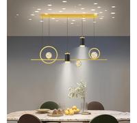 Lampada a Sospensione Interni Lampadari LED Lineari Dimmerabili Moderni con Decorazione Creativa Stelle di Proiezione A Striscia Lunga per Cucina E Soggiorno (Oro) Luce Pendente