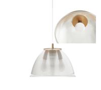 Lampada a sospensione ISABEL Ø30xh31 cm - 1 x70W max E 27 HGS con calotta prismatica e particolari In PMMA colore rame rame