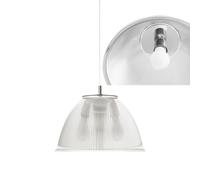 Lampada a sospensione ISABEL Ø30xh31 cm - 1 x70W max E 27 HGS con calotta prismatica e particolari In PMMA colore cromo cromo