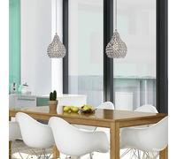 Westinghouse Lighting 61037 - Lampada a sospensione da interno a una luce, finitura in nichel spazzolato con paralume in gioielli di cristallo