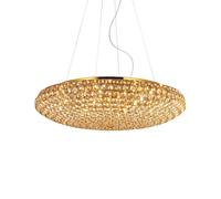Sospensione Contemporanea King Metallo-Cristallo Oro 12 Luci G9 3W 3000K