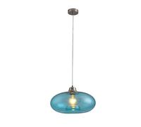 lampada a sospensione LA 20501 Burbuja Ø40cm nichel opaco, vetro blu