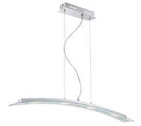 Lampada a sospensione lampada a soffitto a sospensione, lampada per sala da pranzo lampada per cucina lampada per soggiorno lampada per tavolo da pranzo, LED 20 watt 1600lm, vetro cromato, 120 cm