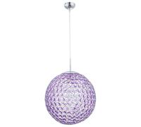Lampada a sospensione Lampada a soffitto cromo acrilico sfera viola D 40 cm, 1x presa E27, altezza 165 cm diametro 40 cm, soggiorno camera da letto
