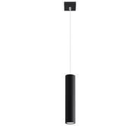 Lampada a sospensione Lampada a sospensione in metallo nera Lampada a sospensione a cilindro nera Moderna, telecomando dimmerabile, 1x LED RGB 3.5W 290Lm bianco caldo, PxH 8x100 cm