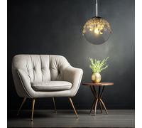 Lampada a sospensione lampada a sospensione lampada a sfera illuminazione interna gas chiaro, metallo, cromo, cristalli K, 1x attacco E27, DxH 20x150 cm