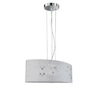 Lampada a sospensione lampada a sospensione lampada a sospensione paralume in vetro opalino lampada da soggiorno lampada da cucina, metallo vetro satinato, 2x attacco E27, LxLxH 50x20x150cm