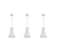 Lampada a sospensione lampada a sospensione lampada a sospensione soggiorno lampada a sospensione cono in gesso bianco, anello in metallo cromato, 1x attacco E27, DxH 20x177,5 cm, set di 2