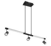Globo Lampada a Sospensione LED 3 Luci Nero 100x120cm Metallo Cromato IP20 [EEK: Non valutato]
