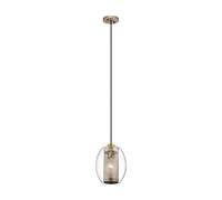 Lampada a sospensione lampada a sospensione lampada da sala da pranzo vetro trasparente acciaio zinco antico E27 cucina
