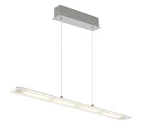 Lampada a sospensione, lampada a sospensione, lampada da soffitto, metallo, nichel, vetro, dimmer touch, H 150 cm
