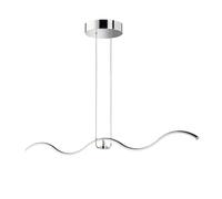 Lampada a sospensione, lampada a sospensione, lampada da tavolo da pranzo, lampada di design con elemento magnetico, forma d'onda, metallo, cromo, LED 1350lm 4000K bianco neutro, LxL 21x111cm