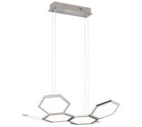 Lampada a sospensione lampada a sospensione lampada da tavolo da pranzo plafoniera plafoniera, dimmerabile, metallo acrilico alluminio, 26W 3000K 2000lm LED, Wofi 6323.01.64.8000