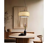 Lampada a sospensione, lampada a sospensione, plafoniera, nera, LED, bambù, CCT memory, H 120 cm