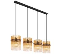 Lampada a sospensione lampada a sospensione plafoniera sala da pranzo luce gas 4 luci ambra