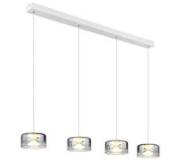 Lampada a sospensione lampada a sospensione plafoniera vetro bianco fumè LED H 150 cm