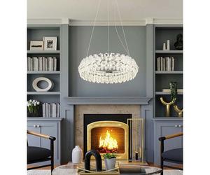Lampada a sospensione lampada a sospensione tavolo da pranzo cristalli cromo 1 luce LED H 150 cm