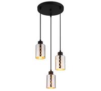 Lampada a sospensione Lampada da sala da pranzo a LED a 3 luci in metallo nero, diametro 29 cm