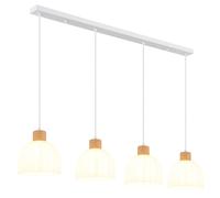Lampada a sospensione Lampada da sala da pranzo Regolabile in altezza Bianca Vetro H 120 cm