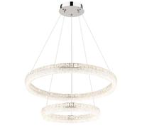 Lampada a sospensione lampada da soffitto cristalli cromati trasparenti LED D 80 cm