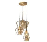 Lampada a sospensione, lampada da soffitto in vetro con luce a V 3 lampade a sospensione di lunghezza regolabile popolazione di illuminazione compatibile con sala da pranzo camera da letto interno