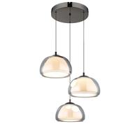Globo Lampada LED a sospensione Avila, grigio fumo/nero, vetro, CCT, dimmerabile Globo