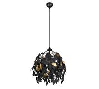 Lampada a sospensione lampada da soggiorno lampada a sospensione lampada da sala da pranzo lampada a sospensione plafoniera, metallo plastica design foglia nera, 1x E27, H 150 cm