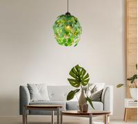 Lampada a Sospensione Lampada da Soggiorno Verde Foglie E27 [EEK: Non valutato]