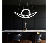 Lampada a sospensione lampada da tavolo da pranzo dimmerabile Lampada a sospensione moderna a LED con telecomando, metallo, CCT, 53W 4700lm 2700-5500K, H 150 cm, Wofi 11554