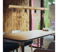 Lampada a Sospensione Lampada Wood Lampada da Soggiorno Bambù 4x E27 L 100 CM [EEK: Non valutato]