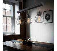 Lampada a Sospensione Lampada Wood Luce Sala da Pranzo Nero Gitterschirme L 60cm [EEK: Non valutato]