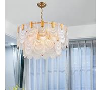 Lampada a Sospensione, lampadari postmoderni in Cristallo e Vetro, lampadari in Ottone Anticato a 2 Livelli con 9 lampadine, Illuminazione Trasparente e Strutturata per Soggiorno, Camera da l