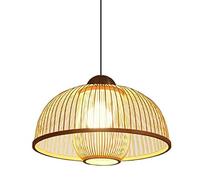 Lampada a Sospensione, Lampadario Artistico in bambù Intrecciato a Mano Lampada a Sospensione Creativa Giapponese a Forma di Gabbia per Uccelli Decorazioni per la casa Lampada a Sospensione Sala da