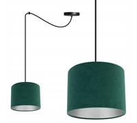 Light-Home Spider Milan Lampadario a Sospensione - Lampadario Ragno - Lampade a Sospensione in Tessuto con Paralume Moderno - 1 Luce - E27 - Verde e Argento