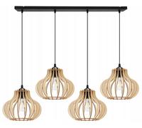 LAMPADA A SOSPENSIONE, LAMPADARIO DA SOFFITTO, IN LEGNO, PARALUME A LED