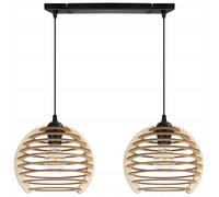 LAMPADA A SOSPENSIONE, LAMPADARIO DA SOFFITTO, IN LEGNO, PARALUME A LED
