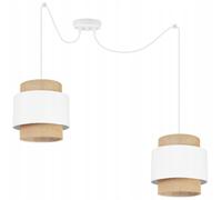 Light-Home Boho Lampadario a Sospensione - Lampadario Ragno per Soggiorno Camera da Letto e Cucina - Lampade a Sospensione in Metallo con Paralume Moderno - E27-2 Luce - Bianco e Iuta