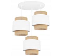 Light-Home Boho Lampadario a Sospensione - Lampadario Ragno per Soggiorno Camera da Letto e Cucina - Lampade a Sospensione in Metallo con Paralume Moderno - E27-3 Luce - Ovale - Bianco e Iuta