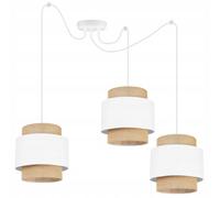 Light-Home Boho Lampadario a Sospensione - Lampadario Ragno per Soggiorno Camera da Letto e Cucina - Lampade a Sospensione in Metallo con Paralume Moderno - E27-3 Luce - Bianco e Iuta