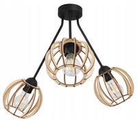 LAMPADA A SOSPENSIONE, LAMPADARIO DA SOFFITTO, PARALUME IN LEGNO, LED
