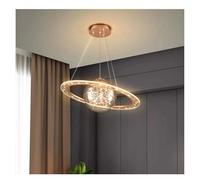 Lampada a sospensione, Lampadario di lusso postmoderno for sala da pranzo, a LED, semplice e rotondo, for camera letto(Changeable,BD37CM Rose gold)